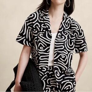 Banana Republic 2024 Abstract Linen Button Shirt